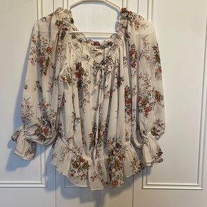 Beige floral blouse